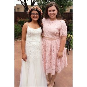 ASOS Lace Crop Top Midi Dress